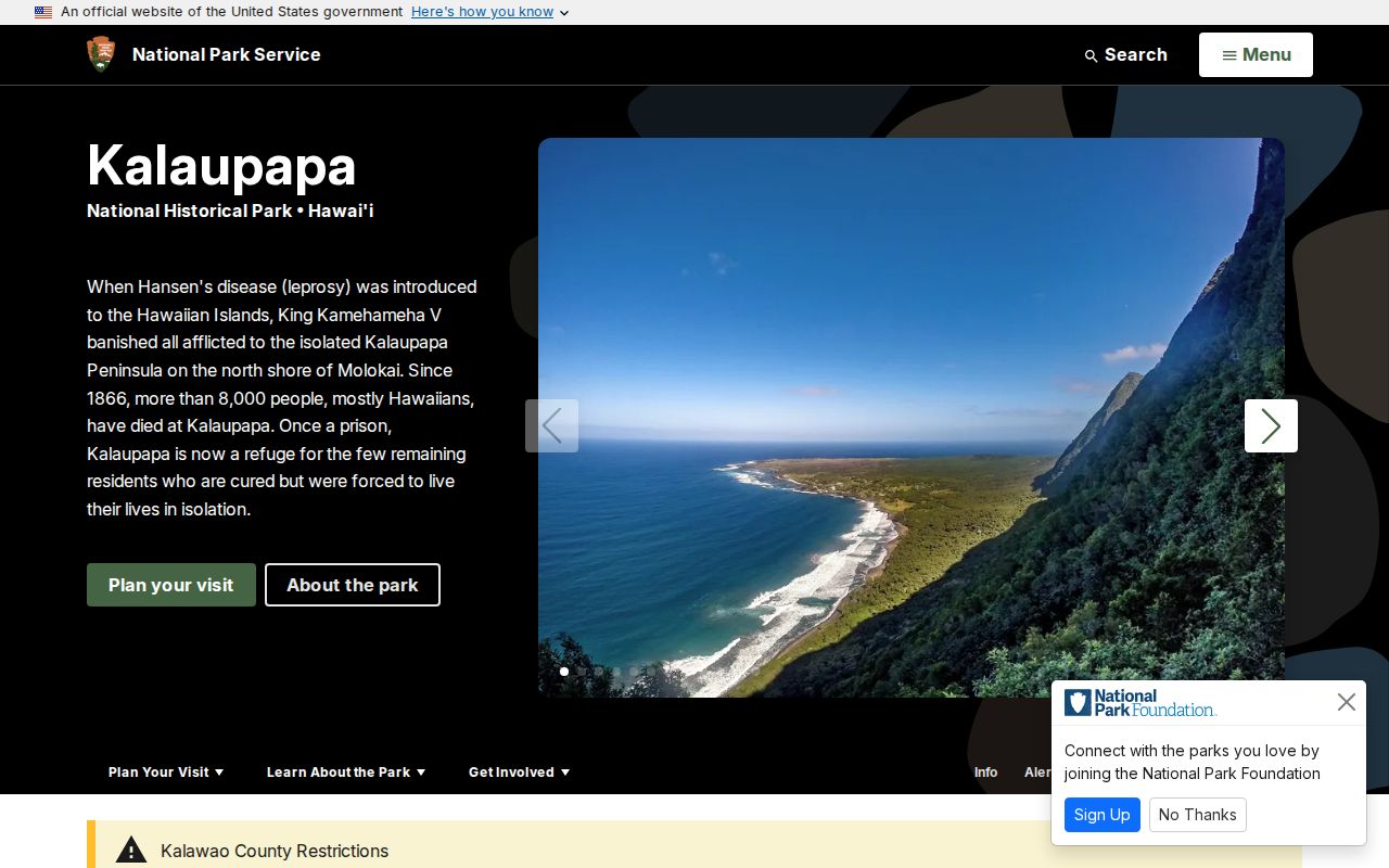 Kalaupapa National Historical Park overview