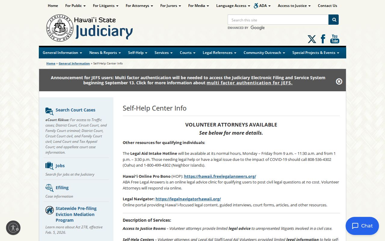 Kalawao County case lookup Second Circuit self-help