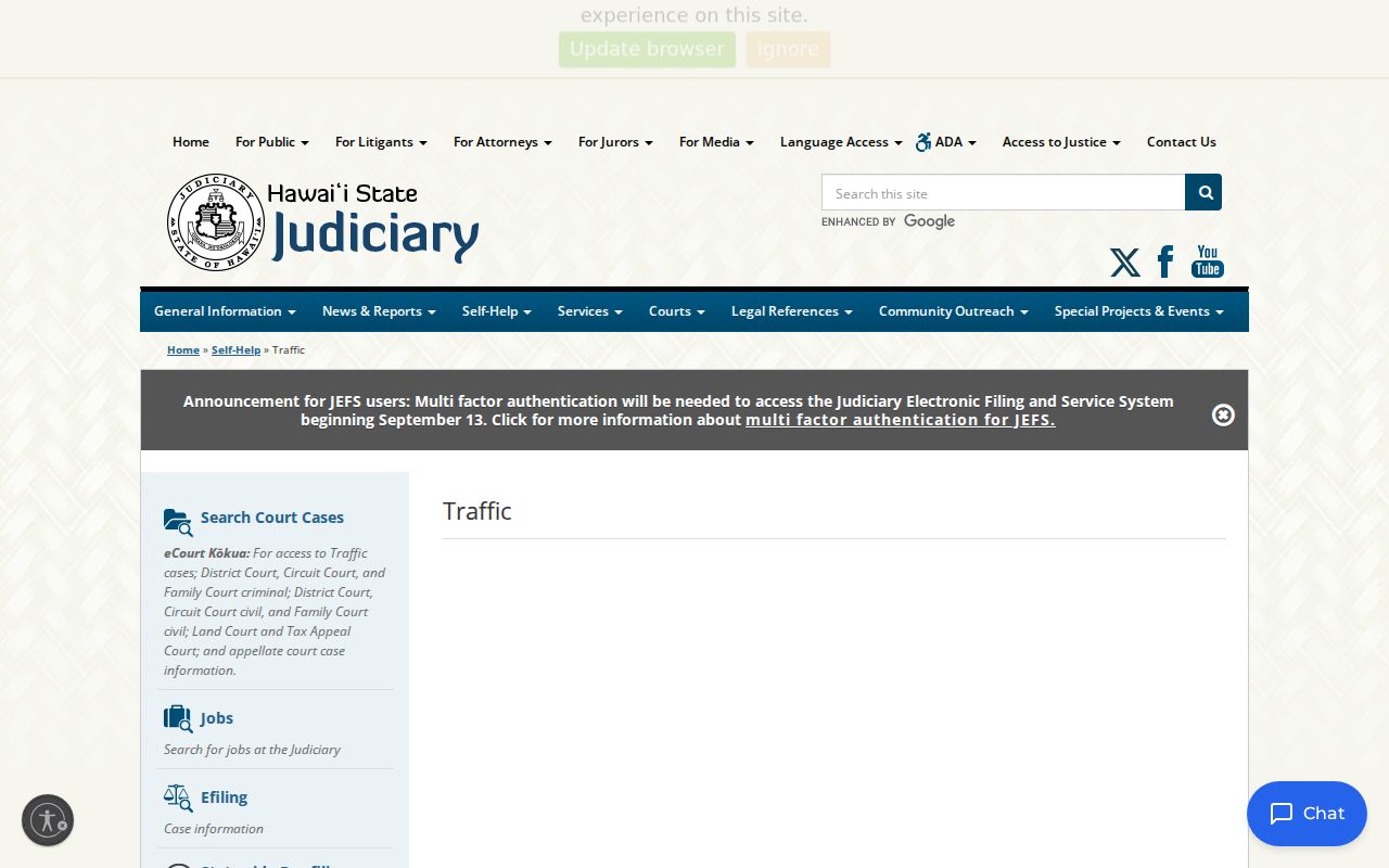 Kalawao County traffic ticket response options