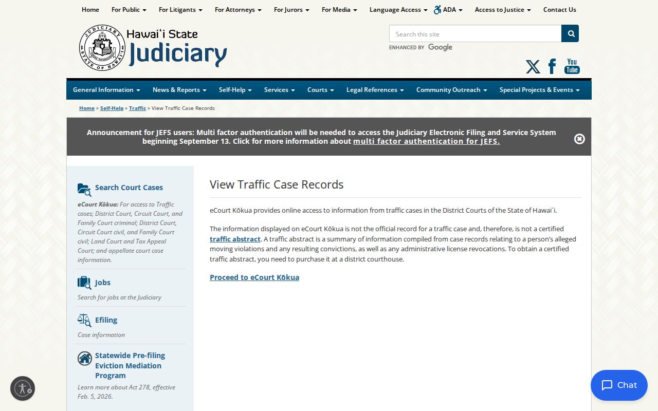Kalawao County traffic ticket record search